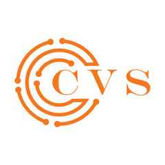 CVS letter design. CVS letter technology logo design on white background. CVS Monogram logo design for entrepreneur and business