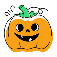 scary Halloween Pumpkins Doodle Icons