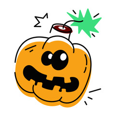 Spooky Halloween Celebration Doodle Icons 