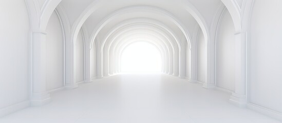 Entrance corridor painted in white