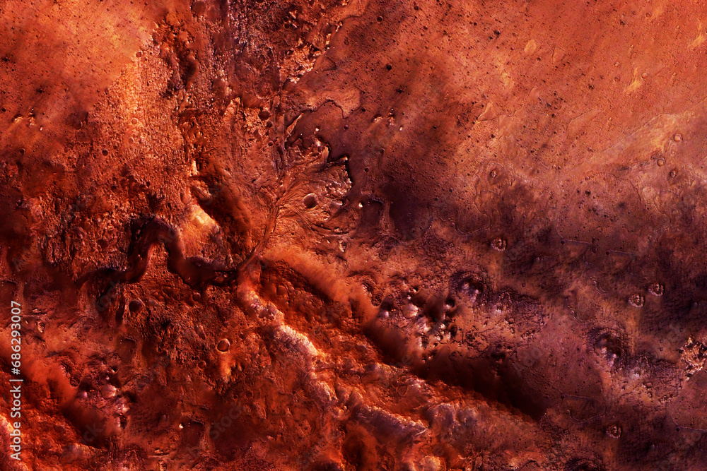 Sticker surface of the planet mars. elements of this image furnished by nasa