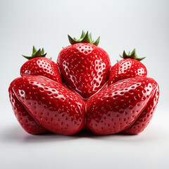 soft sofa with strawberry texture, on a white studio background 3d