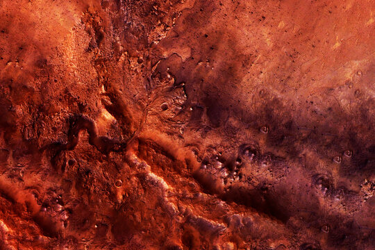 Surface of the planet Mars. Elements of this image furnished by NASA