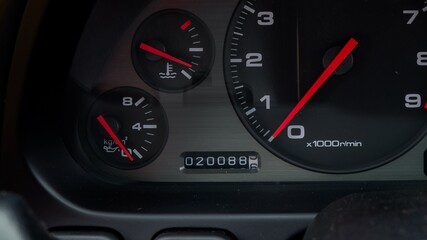 Odometer inside a car