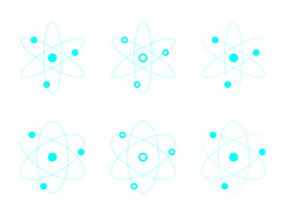 シンプル原子アイコンセット：青