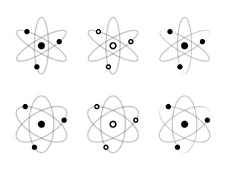 シンプル原子アイコンセット：黒