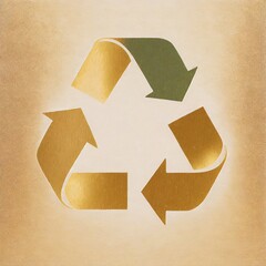 Golden recycle icon