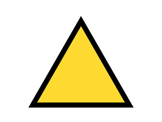無地のフラット三角標識A：黄色 - obrazy, fototapety, plakaty