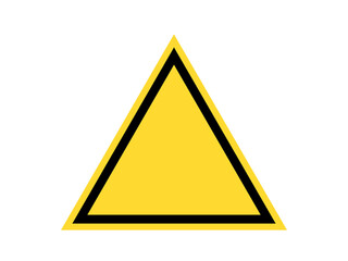 無地のフラット三角標識B：黄色 - obrazy, fototapety, plakaty