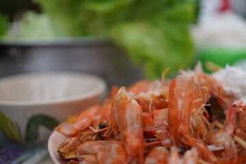 Asian, American and African family parties with grilled seafood and beer drinks, BBQ