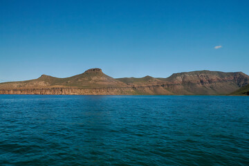 cortez sea baja california sur landscape from boat