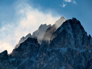 Dolomites park of Lavaredo Peaks of Mountain Rudo, Croda dei Rondoi, Torre dei Scarperi, Croda dei...