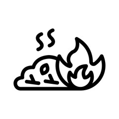 incineration line icon illustration vector graphic. Simple element illustration vector graphic, suitable for app, websites, and presentations isolated on white background
