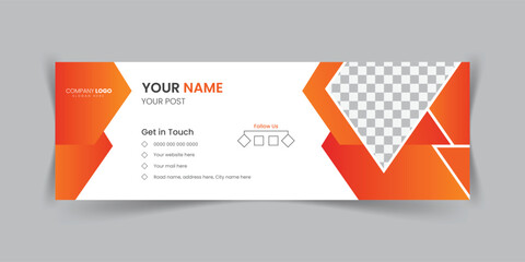 Modern unique style web banner or email signature design template.