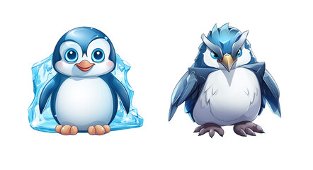Fototapeta premium two penguins on a white. Png file