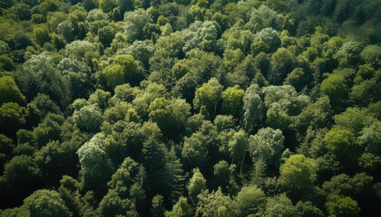 Naklejka na ściany i meble Forest in summer from drone height , Environmental eco safe Conservation