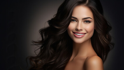 Fototapeta premium healty shiny hair of young woman. shampoo advertisement.