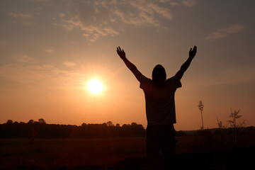 Fototapeta premium praising God. golden hour