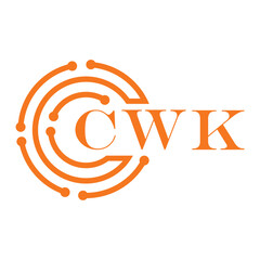 CWK letter design. CWK letter technology logo design on white background. CWK Monogram logo design for entrepreneur and business