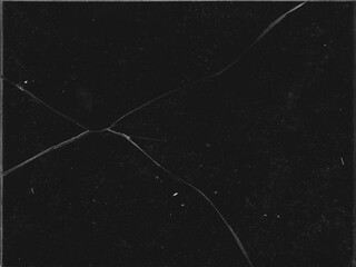 Texture of broken glass with scratches on black background for Y2K style work and creating crack...
