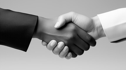 handshake of two honest progressive businessmen after the end of a mutually beneficial successful transaction in the field of investment and real estate - obrazy, fototapety, plakaty