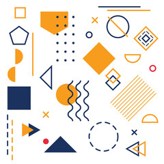 Geometric shapes vector. Set of Memphis abstract geometric line graphic shapes elements for web vintage advertisement commercial banner poster leaflet billboard sale.