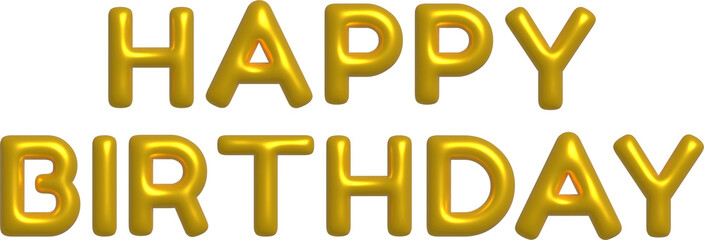 Golden text happy birthday