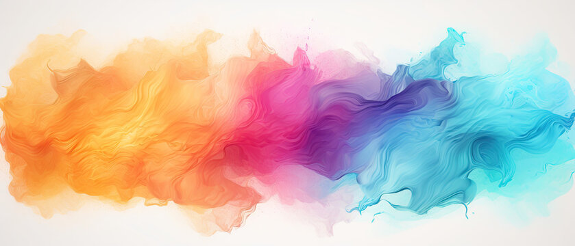 Abstract watercolor paint large brushes background 3 colors with liquid fluid texture for background, made with Generative AI