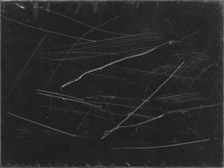 Texture of scratched glass with dust on black background for Y2K style work and creating crack effects for aged retro grunge style