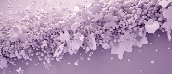 Frosted lavender colored suede snowfall background, made with Generative AI