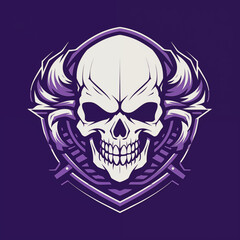 a skull logo for military ranks white and purple