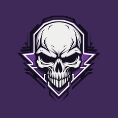 a skull logo for military ranks white and purple