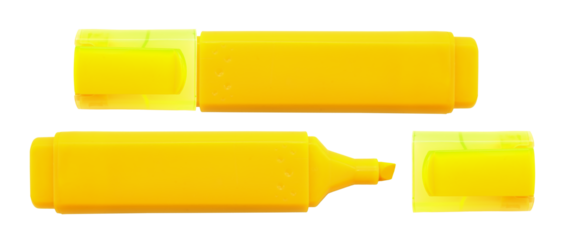 Permanent yellow marker on a white background. Text marker for office and study