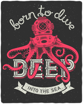 Sea Vector graphic art for a t-shirt - Vector art, typographic quote t-shirt, or Poster design.	
