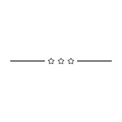 Star frame border horizontal line shape icon for decorative vintage doodle element for design in vector illustration