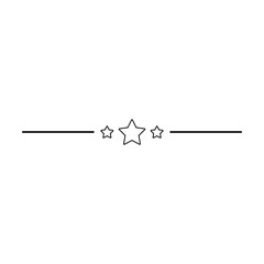 Star frame border horizontal line shape icon for decorative vintage doodle element for design in vector illustration