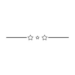 Star frame border horizontal line shape icon for decorative vintage doodle element for design in vector illustration