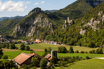 Fototapeta na wymiar A charming abandoned castle in Switzerland
