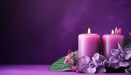 Candles on a homogeneous background - Hanukkah celebration