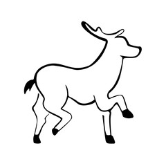 deer doodle style on a white background