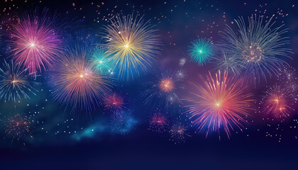 Fototapeta na wymiar Festive fireworks in the night sky ,concept carnival