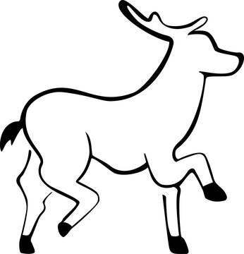 deer doodle style on a white background, vector 