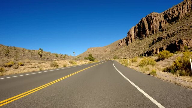 POV Drive through the desert of Arizona - travel photography