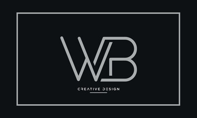 WB or BW Alphabet letters logo monogram