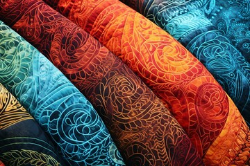 Textures with a batik design for fabric. Generative AI