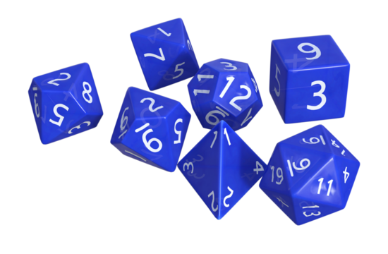 Blue Polyhedral Dice