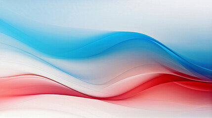 Obraz na płótnie Canvas Abstract flow of blue and red transparent waves on a white background. Generative AI