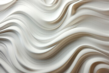 Abstract three-dimensional white background in the form of waves