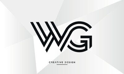 WG or GW Alphabet letters logo icon