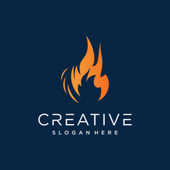 Vector abstract fire logo premium vector